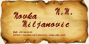 Novka Miljanović vizit kartica